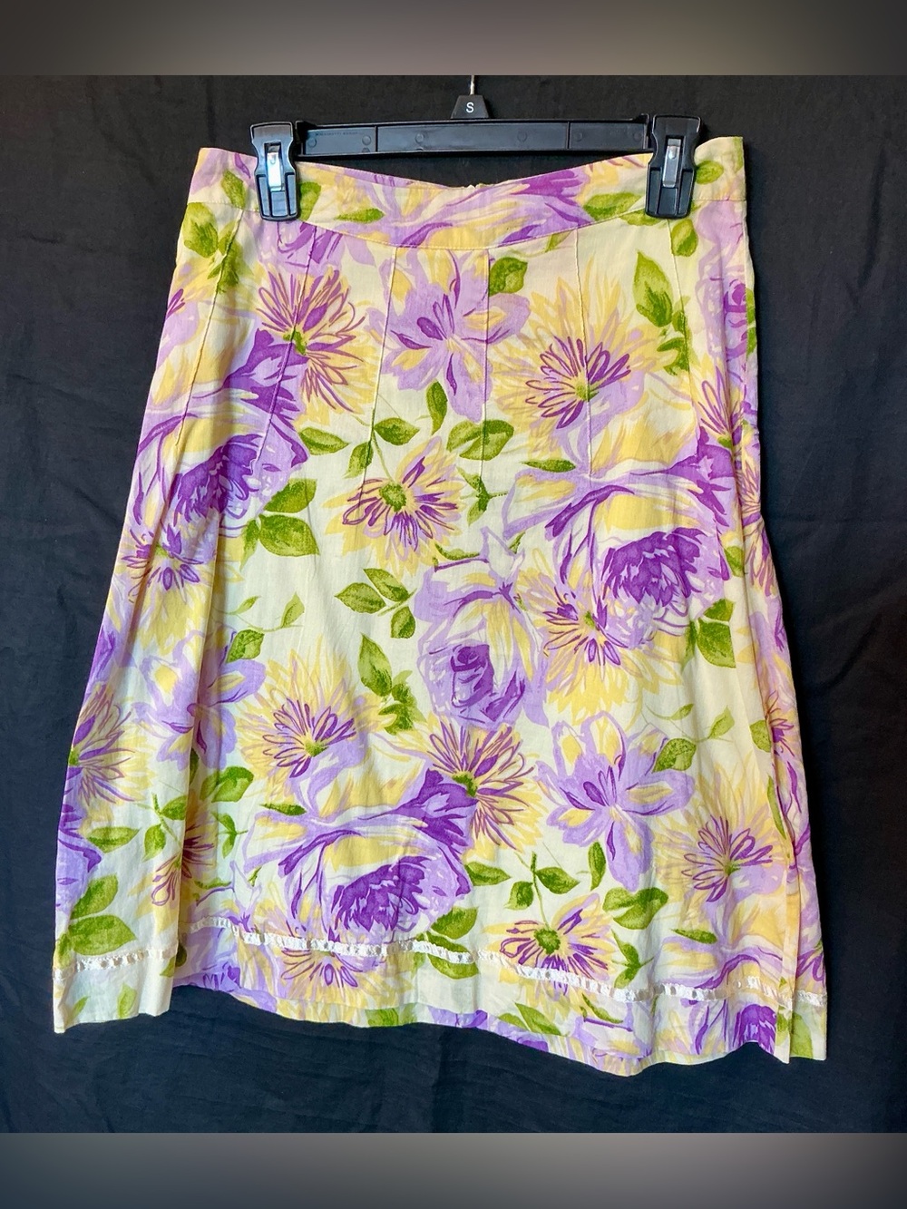 Speechless Lavender and Yellow Floral A-Line Skirt